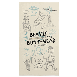 Paramount Beavis and Butthead Earth Sucks Doodle Beach Towel 30x60 inches