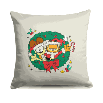 Paramount Garfield Garf Odie Wreath Throw Pillow 18X18 Inches