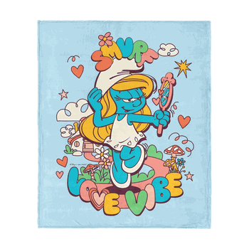 Paramount Smurfs Smurf Love Vibe Silk Touch Throw Blanket 40x50 inches