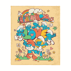 Paramount Smurfs Spread Love Silk Touch Throw Blanket 40x50 inches