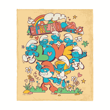 Paramount Smurfs Spread Love Silk Touch Throw Blanket 40x50 inches