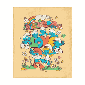 Paramount Smurfs Spread Love Silk Touch Throw Blanket 50x60 inches