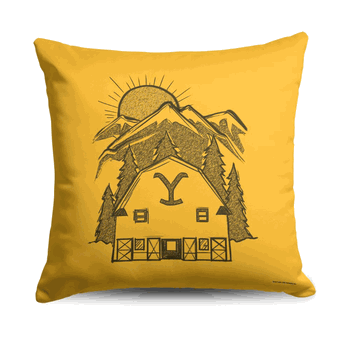 Paramount Yellowstone Barn Throw Pillow 18x18 Inches