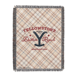 Paramount Yellowstone Bozeman Plaid Woven Tapestry Throw 48x60 Inches