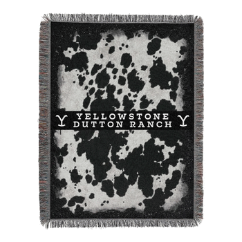 Paramount Yellowstone Cowhide Woven Woven Tapestry Throw 48x60 Inches