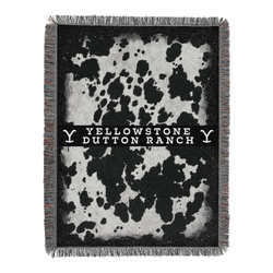 Paramount Yellowstone Cowhide Woven Woven Tapestry Throw 48x60 Inches