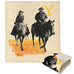 Paramount Yellowstone Horseback Silk Touch Sherpa Throw 50x60 Inches