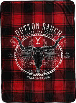 Paramount Yellowstone Protect The Family Micro Raschel Throw Blanket 46x60 Inches