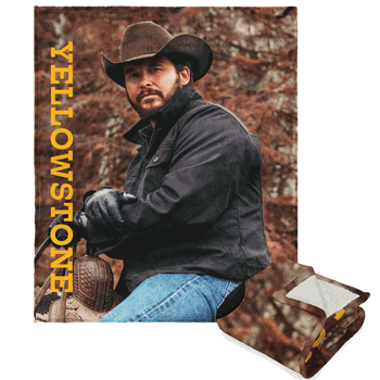 Paramount Yellowstone Rip Dutton Ranch Silk Touch Sherpa Throw 50x60 Inches