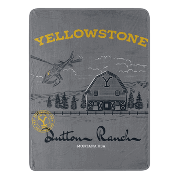 Paramount Yellowstone Welcome To The Ranch Micro Raschel Throw Blanket 46x60 Inches