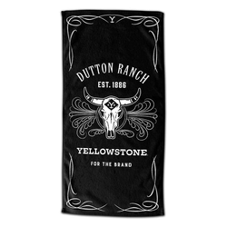 Paramount Yellowstone Whiskey Label Beach Towel 30x60 Inches