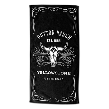 Paramount Yellowstone Whiskey Label Beach Towel 30x60 Inches