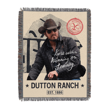 Paramount Yellowstone Winning Or Learning Woven Tapestry Throw 48x60 Inches