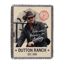 Paramount Yellowstone Winning Or Learning Woven Tapestry Throw 48x60 Inches