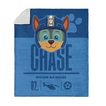 Paw Patrol Chase Mission Silk Touch Sherpa Throw 50 x 60 inches