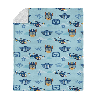 Paw Patrol Chase Rescue Pattern Silk Touch Sherpa Throw 50 x 60 inches
