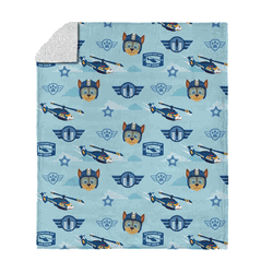 Paw Patrol Chase Rescue Pattern Silk Touch Sherpa Throw 50 x 60 inches