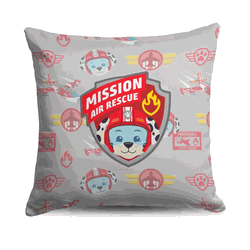 Paw Patrol Marshall Badge Pattern Throw Pillow 18 x 18 inches