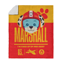 Paw Patrol Marshall Fired Up Silk Touch Sherpa Throw 50 x 60 inches