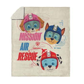 Paw Patrol Mission Air Rescue Silk Touch Sherpa Throw 50 x 60 inches