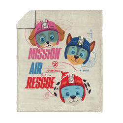 Paw Patrol Mission Air Rescue Silk Touch Sherpa Throw 50 x 60 inches