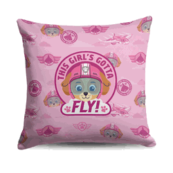 Paw Patrol Skye Badge Pattern Throw Pillow 18 x 18 inches