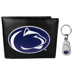 Penn St. Nittany Lions Bi-fold Wallet & Steel Key Chain