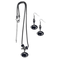Penn St. Nittany Lions Euro Bead Earrings and Necklace Set