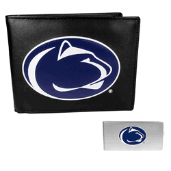 Penn St. Nittany Lions Leather Bi-fold Wallet & Money Clip