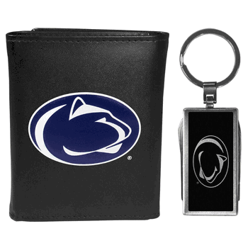 Penn St. Nittany Lions Tri-fold Wallet & Multitool Key Chain, Black