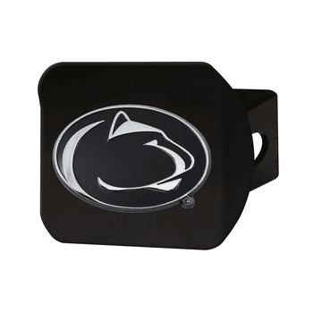 Penn State Nittany Lions Black Metal Hitch Cover with Metal Chrome 3D Emblem