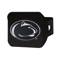 Penn State Nittany Lions Black Metal Hitch Cover with Metal Chrome 3D Emblem