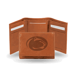 Penn State Nittany Lions  Brown Embossed Genuine Leather Tri-Fold Wallet