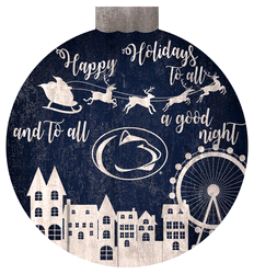 Penn State Nittany Lions Christmas Village 12in Wall Art