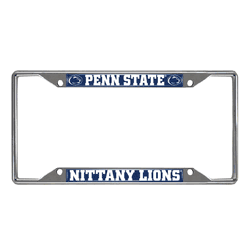 Penn State Nittany Lions Chrome Metal License Plate Frame, 6.25in x 12.25in