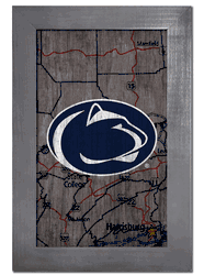Penn State Nittany Lions City Map 11x19 Sign