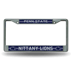 Penn State Nittany Lions Classic 12" x 6" Silver Bling Chrome Car/Truck/SUV Auto Accessory