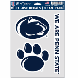 Penn State Nittany Lions Decal Multi Use Fan 3 Pack