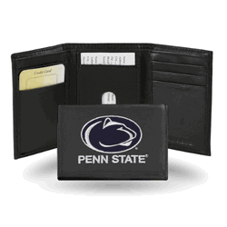 Penn State Nittany Lions  Embroidered Genuine Leather Tri-fold Wallet 3.25" x 4.25" - Slim