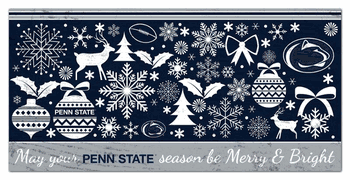 Penn State Nittany Lions Merry and Bright 6x12 Sign