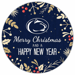 Penn State Nittany Lions Merry Christmas & New Year 12in Circle
