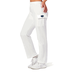 Penn State Nittany Lions NCAA Kadi Cargo Straight Fleece Pants White Small