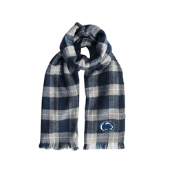 Penn State Nittany Lions Plaid Blanket Scarf NV-GRY
