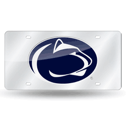 Penn State Nittany Lions Silver 12" x 6" Silver Laser Cut Tag For Car/Truck/SUV