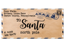 Penn State Nittany Lions To Santa 6x12 Sign