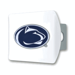 Penn State White Metal Hitch Cover with  3D Color Emblem