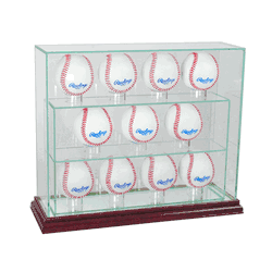 Perfect Cases 11 Baseball Upright Display Case - Cherry