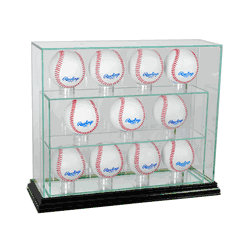Perfect Cases 12 Baseball Upright Display Case - Black