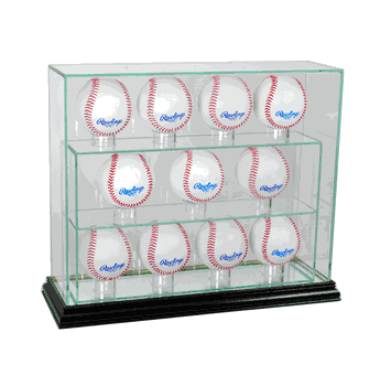 Perfect Cases 12 Baseball Upright Display Case - Black