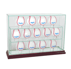 Perfect Cases 13 Baseball Upright Display Case - Cherry